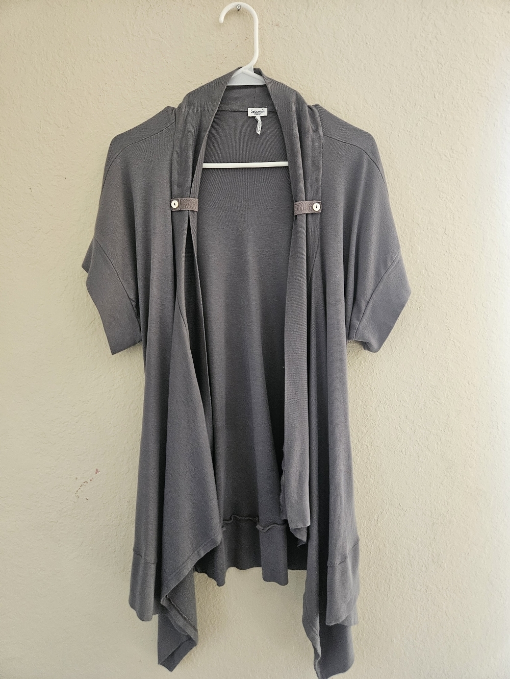 Splendid Cardigan‎ Womens Medium Grey Made In The USA Open Front Minimalist